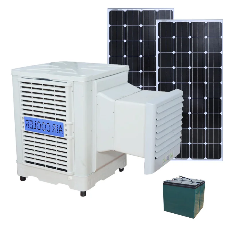 Солнечный Dc 12v Ac 220v 8000cmh настенный вентилятор испарительного воздушного охладителя с