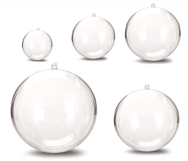Plastic Fillable Ornaments DIY Bath Bomb Mold,Acrylic Clear Plastic Ornaments Balls Fillable Wedding Party Decor