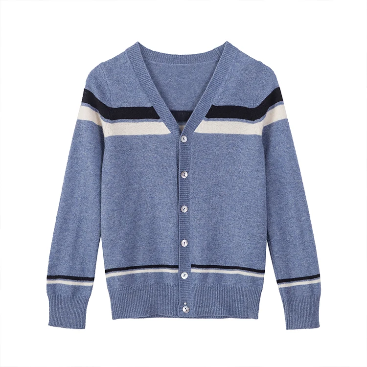 Детский кардиган с длинным рукавом и V-образным вырезом