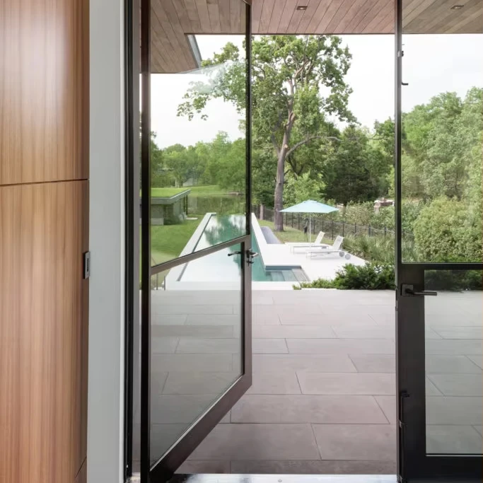 Factory customized partition glass pivot door steel pivot door casement door