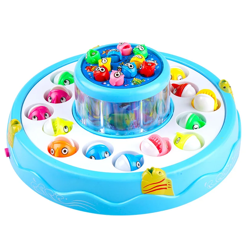 Настраиваемые детские пластиковые игры, электрические 26 рыб, Двухуровневая рыболовная игрушка с музыкой, рыболовная игра для ребенка, подарок, форма торта