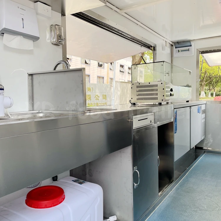 Mobile Kitchen Food Trailer Fiberglass XR New Square Shanghai Mobile Restaurant Manufacturer Customizable L385*w210*h200cm