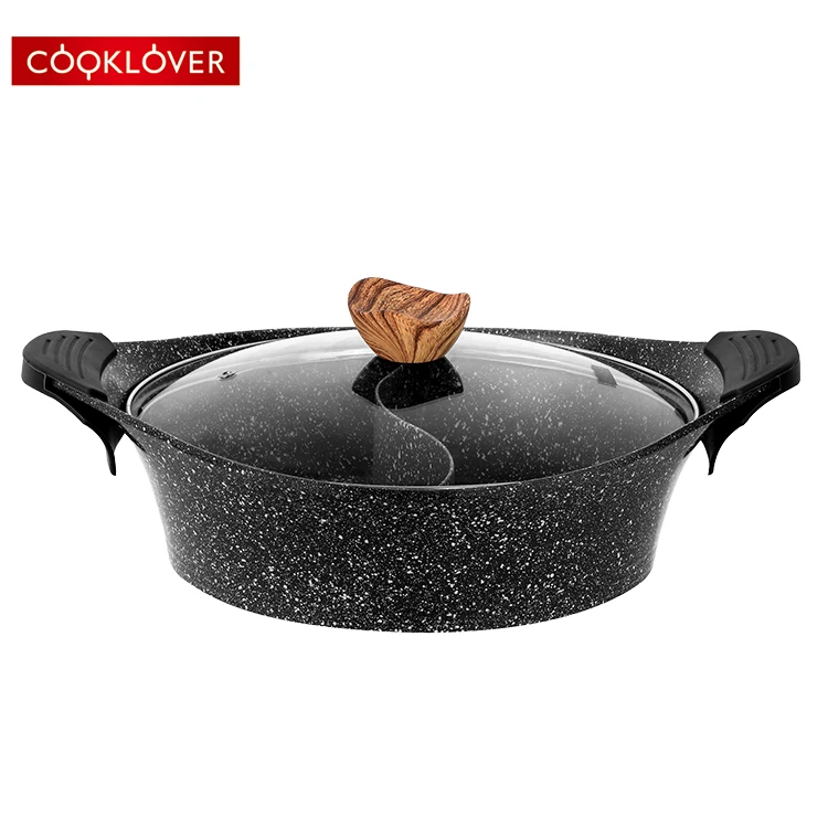  Литое Алюминиевое антипригарное керамическое покрытие cooklover 30 см Индукционное дно Shabu горячий