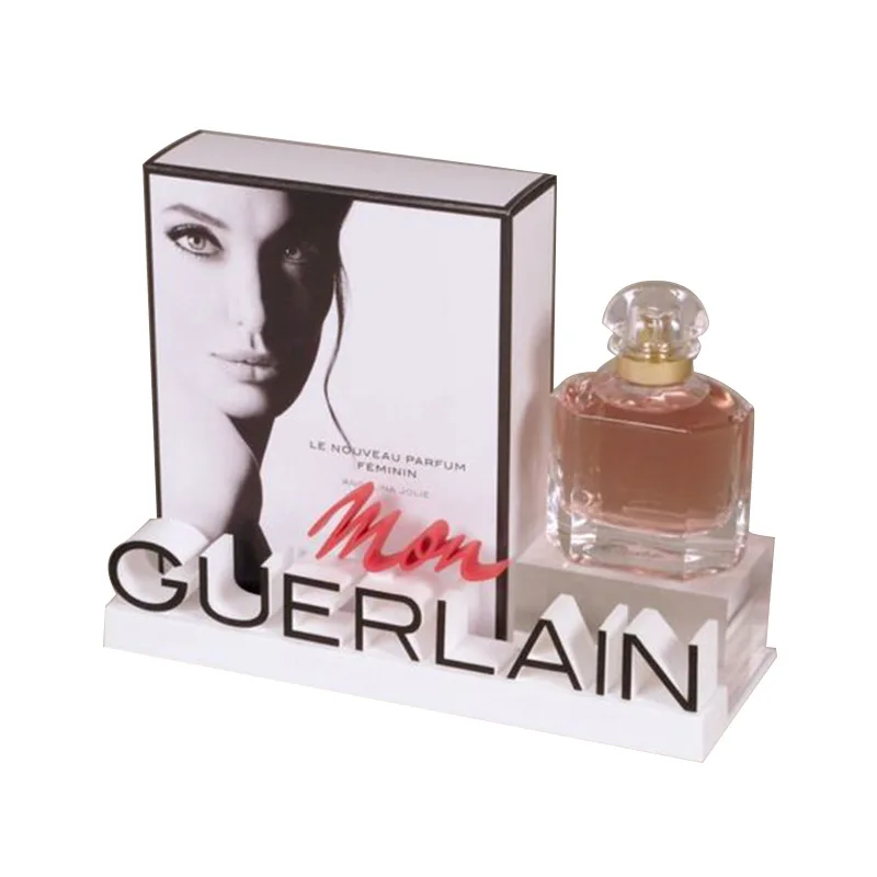 Factory Customized LED light color mixing HD advertising picture video advertising play acrylic perfume display shelf