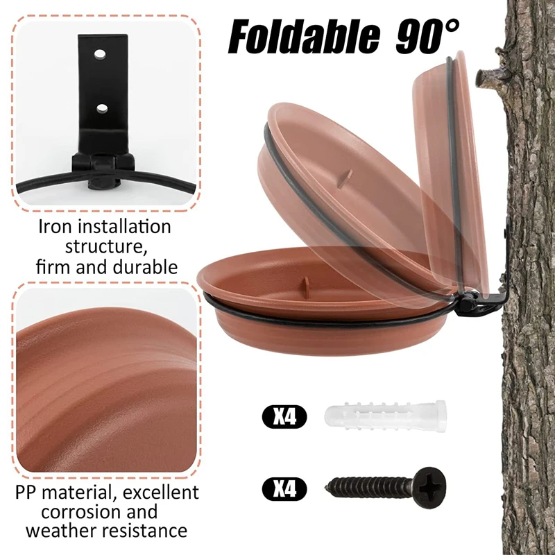 Wholesale Outdoor Garden Wall Tree 2-3 Trays Feeding Metal Hanging Iron Hanging Bird Feeder Bath Tray Heavy Duty Iron Ring