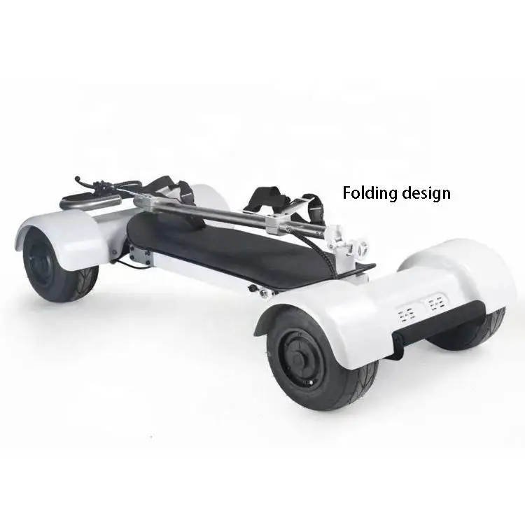 4-Wheel Aluminium Foldable Golf Cart Mobility Scooter with 10.5inch Tire and 2000W Electric Board White Lithium Battery