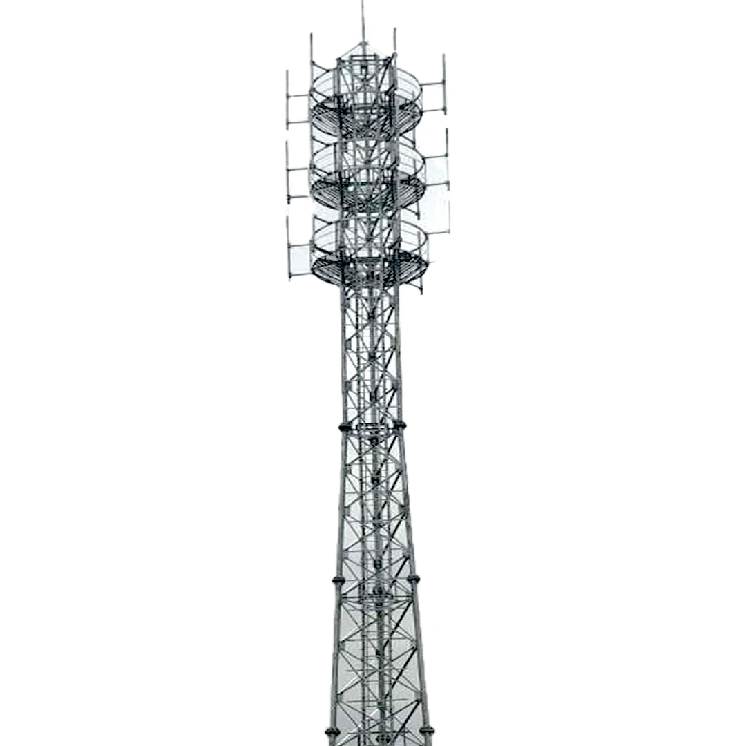 hot dip galvanized 30m 60m GSM communication telecom mobile phone radio antenna towers