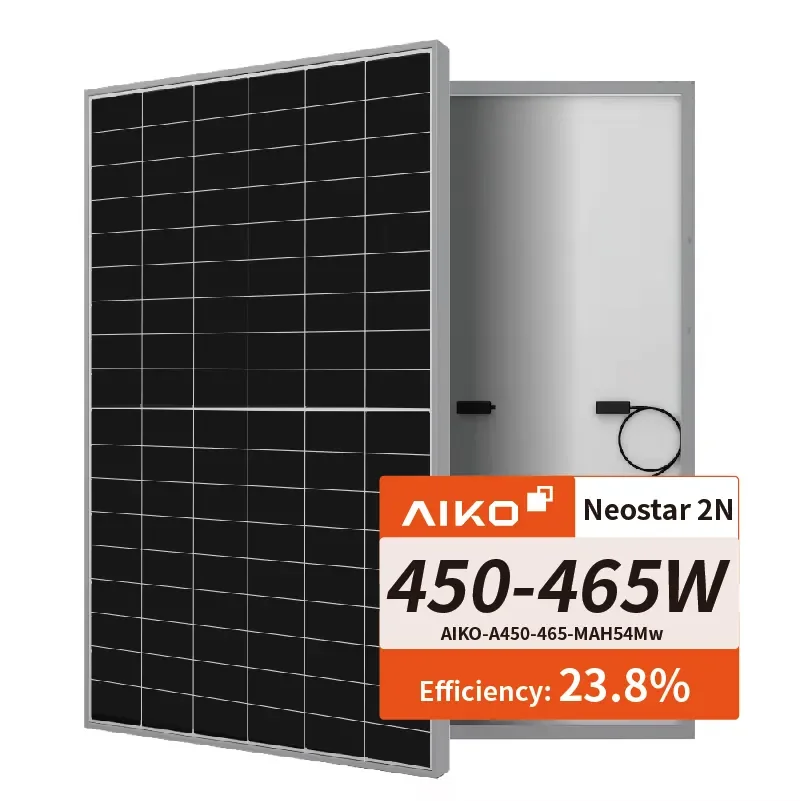 Aiko Solar Panel Half Cell ABC Dual Glass Panel Solar 650W 635W 640W 650W 655W N-Type Stellar Series Bifacial Solar Panels