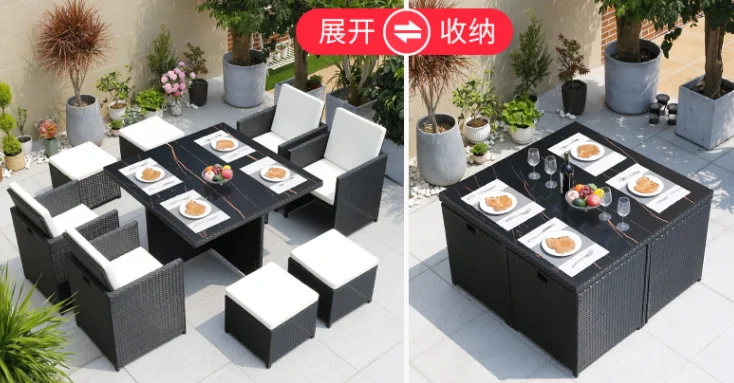 Restaurant furniture outdoor rattan table and chair set