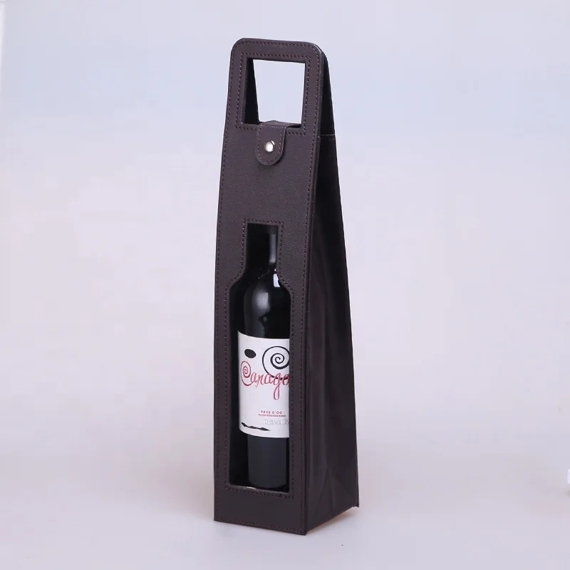 Multiple Colors Wine Packaging Gift Box Single Pack PU Bag Universal Spot Leather Promotion Handmade Craft Food Contact Safe