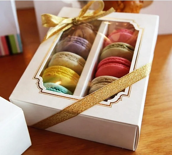 4 color printing custom very pretty cookie box and macaron box gift cake box