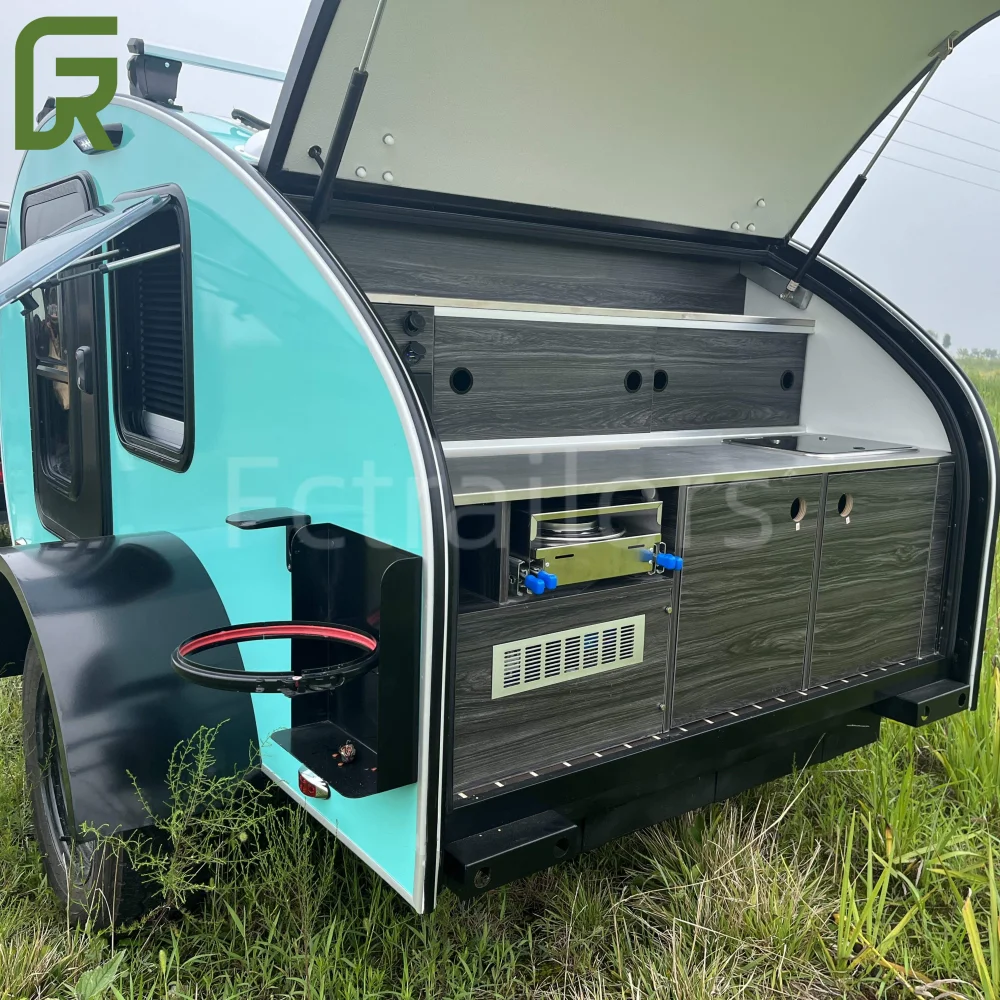 Durable Aerodynamically Designed Australian Standard Aluminium Fiberglass Reinforced Travel Camper Trailer with Torsion Axle