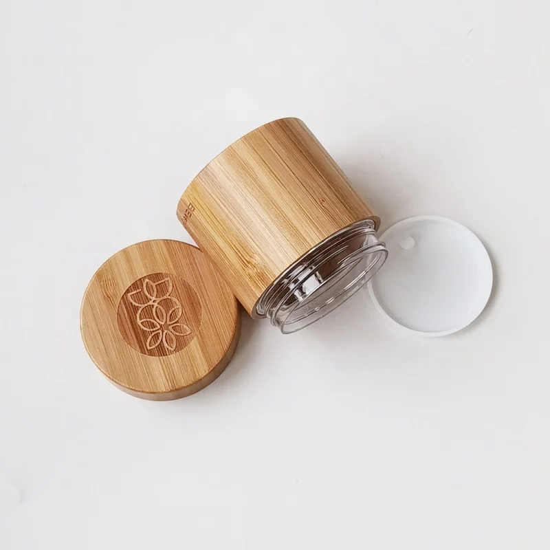 Custom Logo Eco Friendly 4oz Bamboo Jar Empty Cosmetic Jars 120g Full Bamboo Cream Jar With PET Inner