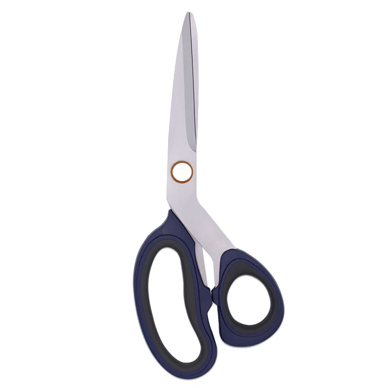 professional carbon steel vintage embroidery fabric sewing shears blue grey titanium tailor scissors