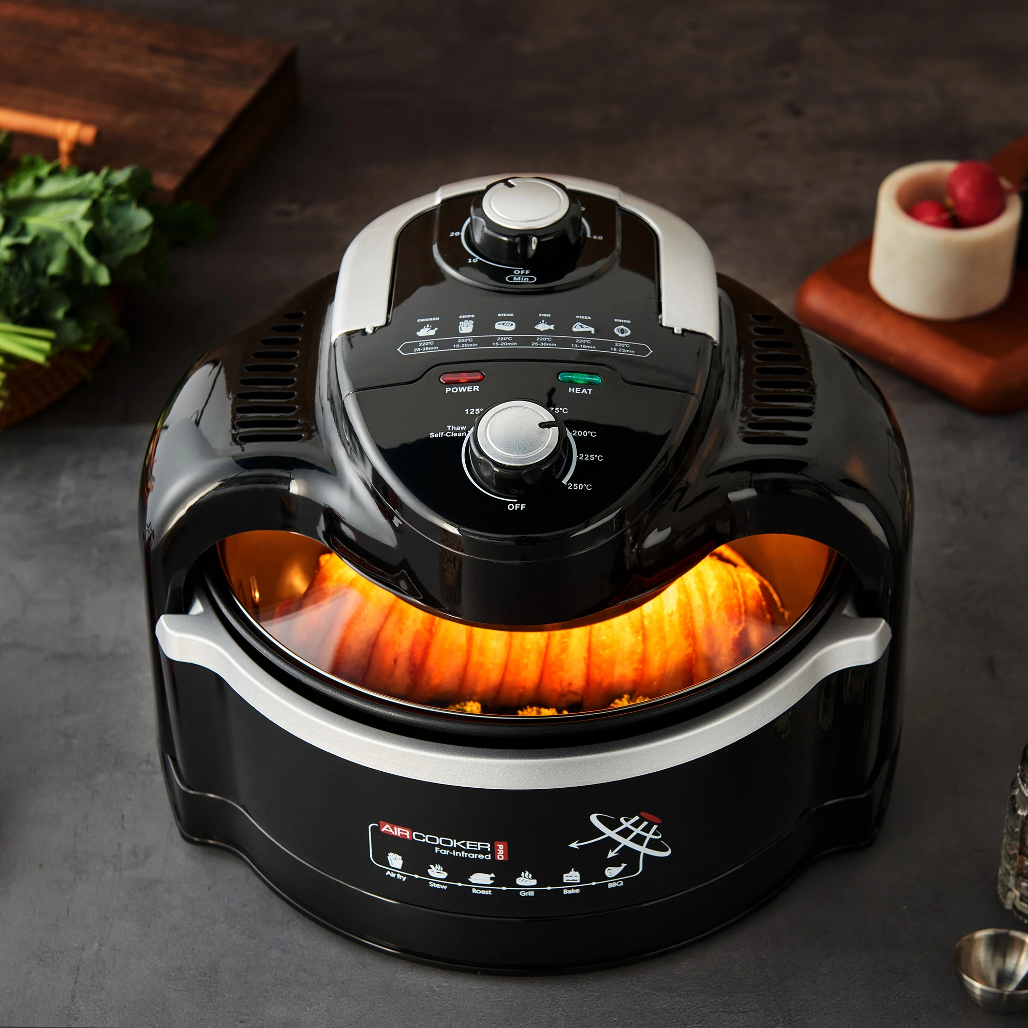 OEM Large Capacity 12L Electric Digital Multifunctional Air Fryer Oven Air Flyer With 360 Degrees Rotisserie System