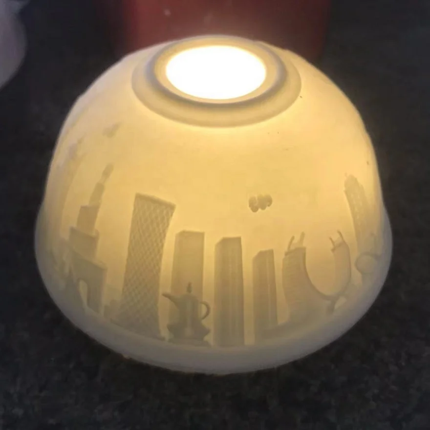 Eco-friendly Ceramic Dome Shape Tea Light Holder Night Lamp Bowl Porcelain Tea Light Holder Creative Dome LED Candle Holder