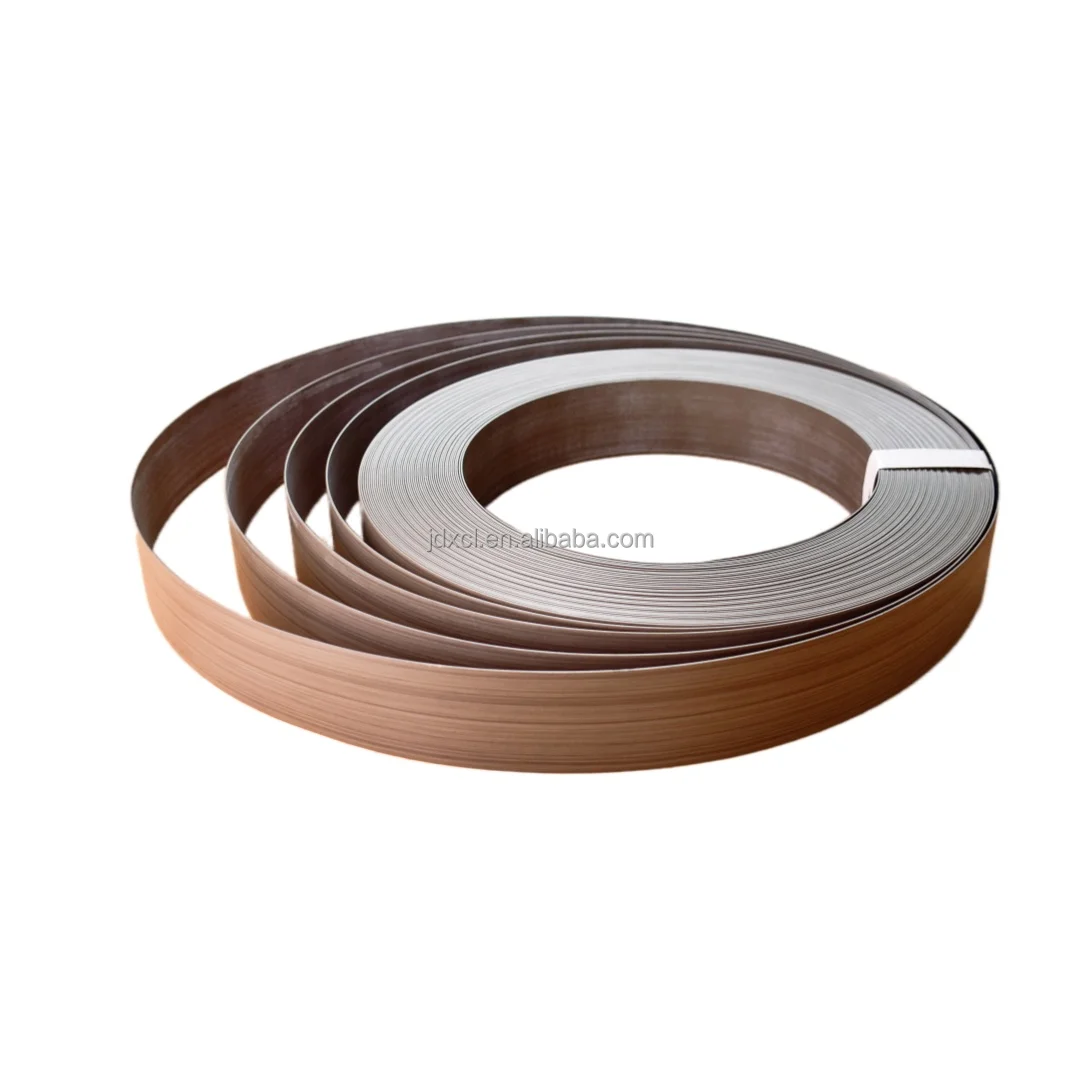 MDF PVC Veneer Edge Banding Tape Plastic Brushed Table Cabinet 3D Furniture Strip Edge Banding Gold Plywood Metal 1mm Custom