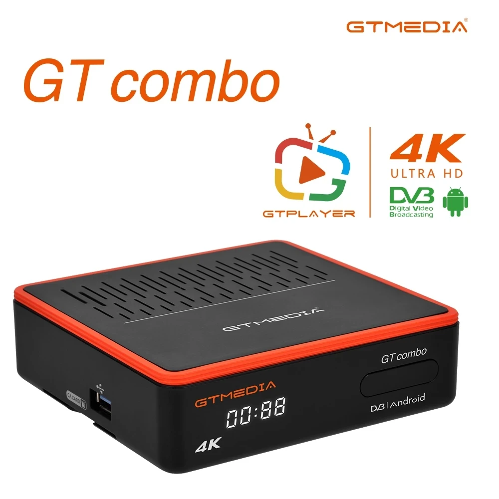  GTMedia GT комбинированные двойные-core 4K DVB-S2/T2/C ТВ приставка Android 9 0-цифра спутниковый телевизионный ресивер декодер с поддержкой Wi-Fi BT4.1 эмалированный около Голосовое