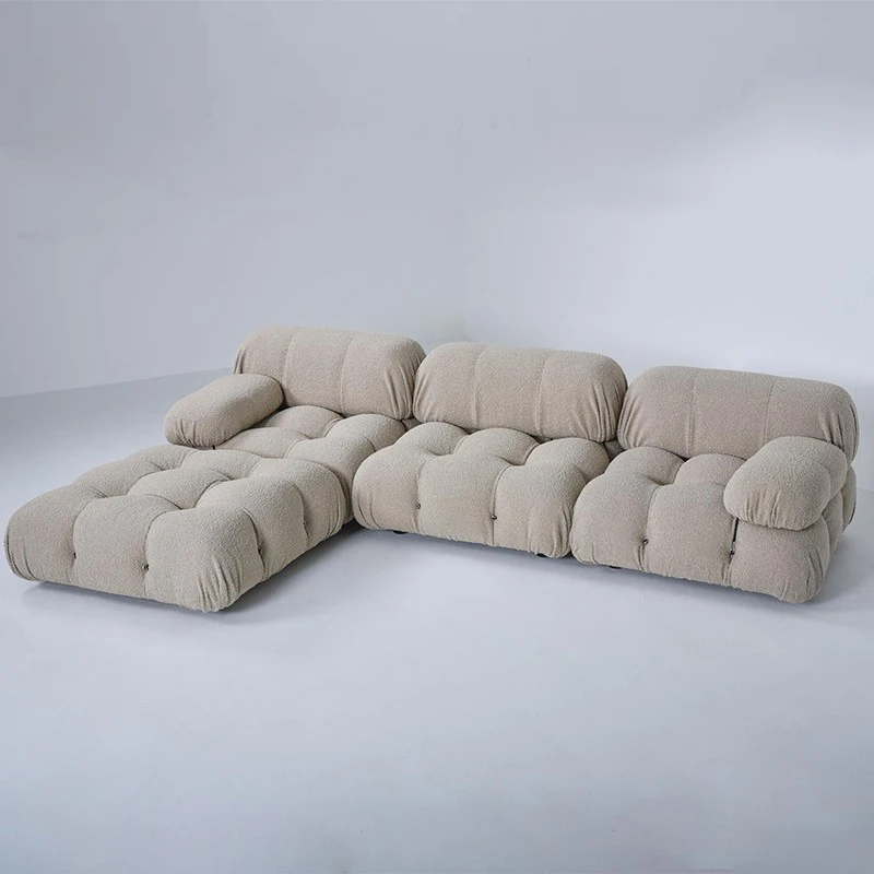 Bedroom furniture luxury sofa sets live room sectional sofa modern grey teddy fabric modular mario bellini sofa