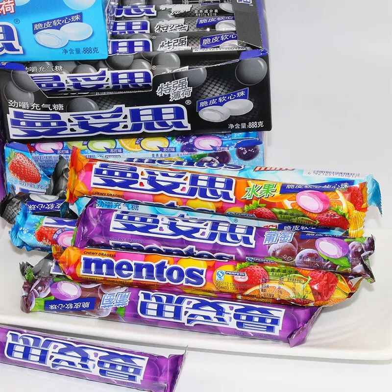 Mentoss Chewing Inflatable Candy 37g Crispy Jelly Candy Mint Cola Flavored Fruity Candy