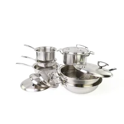 AxaLatest Design Stainless Steel Kitchen Utensils Pots And Pans Set Cooking Pot Set Non Stick Saucepan With SS Lid