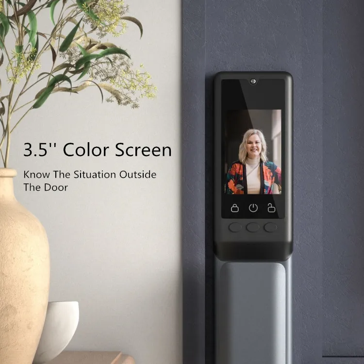 Tuya door lock doorbell peephole wifi digital fingerprint biometric 3D face recognition smart lock with camera