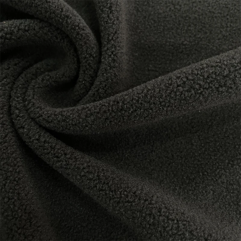 Customized Color 100 Polyester Double Side Brush One Side Anti Pilling Knit Wool Fleece Fabric Polar