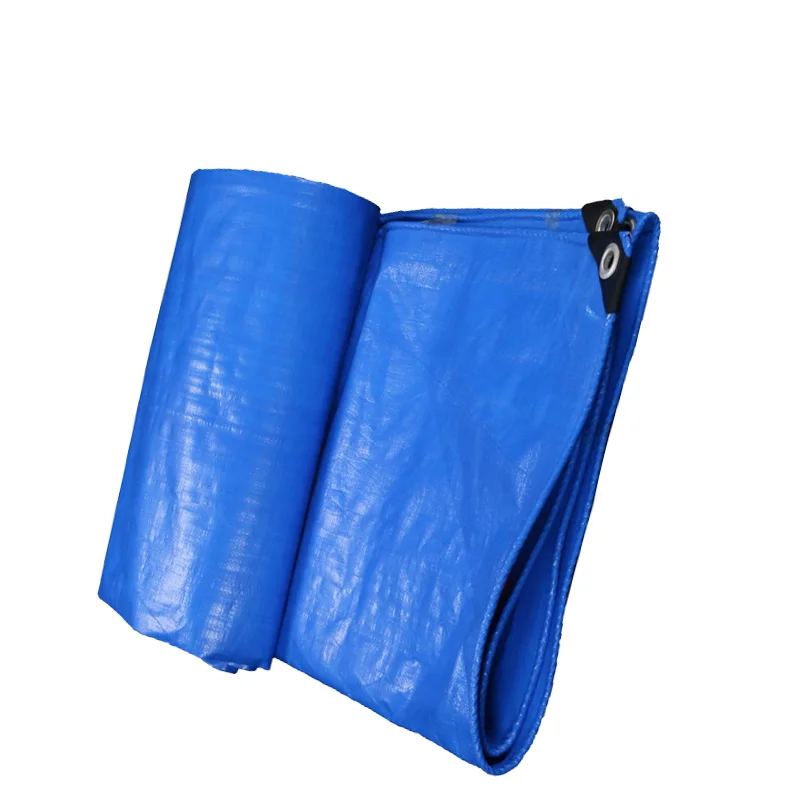 60-160gsm Sun Reflective PE Tarpaulin Sheet Plastic Fabric Blue And White Strips Color PE Tarpaulin Roll from China factory