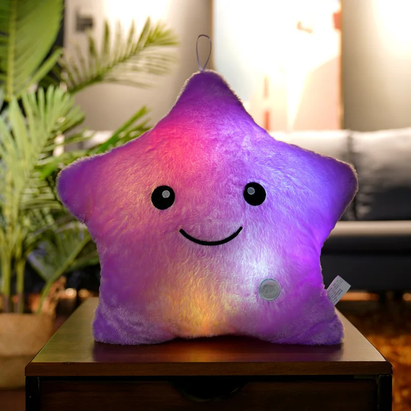 35CM Twinkle Star Glowing LED Night Light Plush Pillows Stuffed Toys