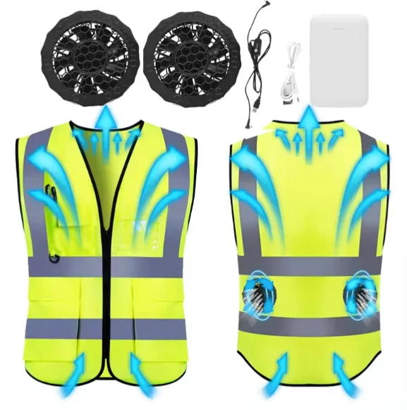 Trending products 2024 new arrivals Clothes Summer Air Conditioning Clothing Hi Vision Cooling Fan Vest Cooling Fan Sleeveless