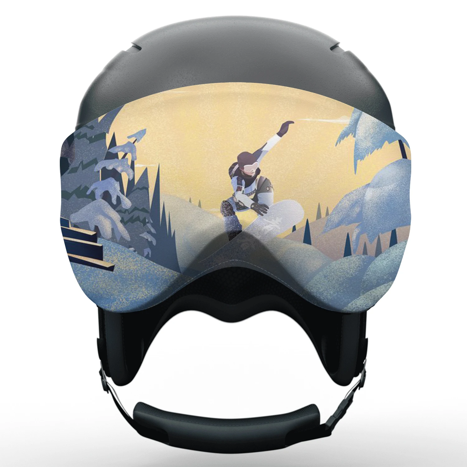 Эластичный лыжный шлем с принтом на заказ козырек защитные очки из
