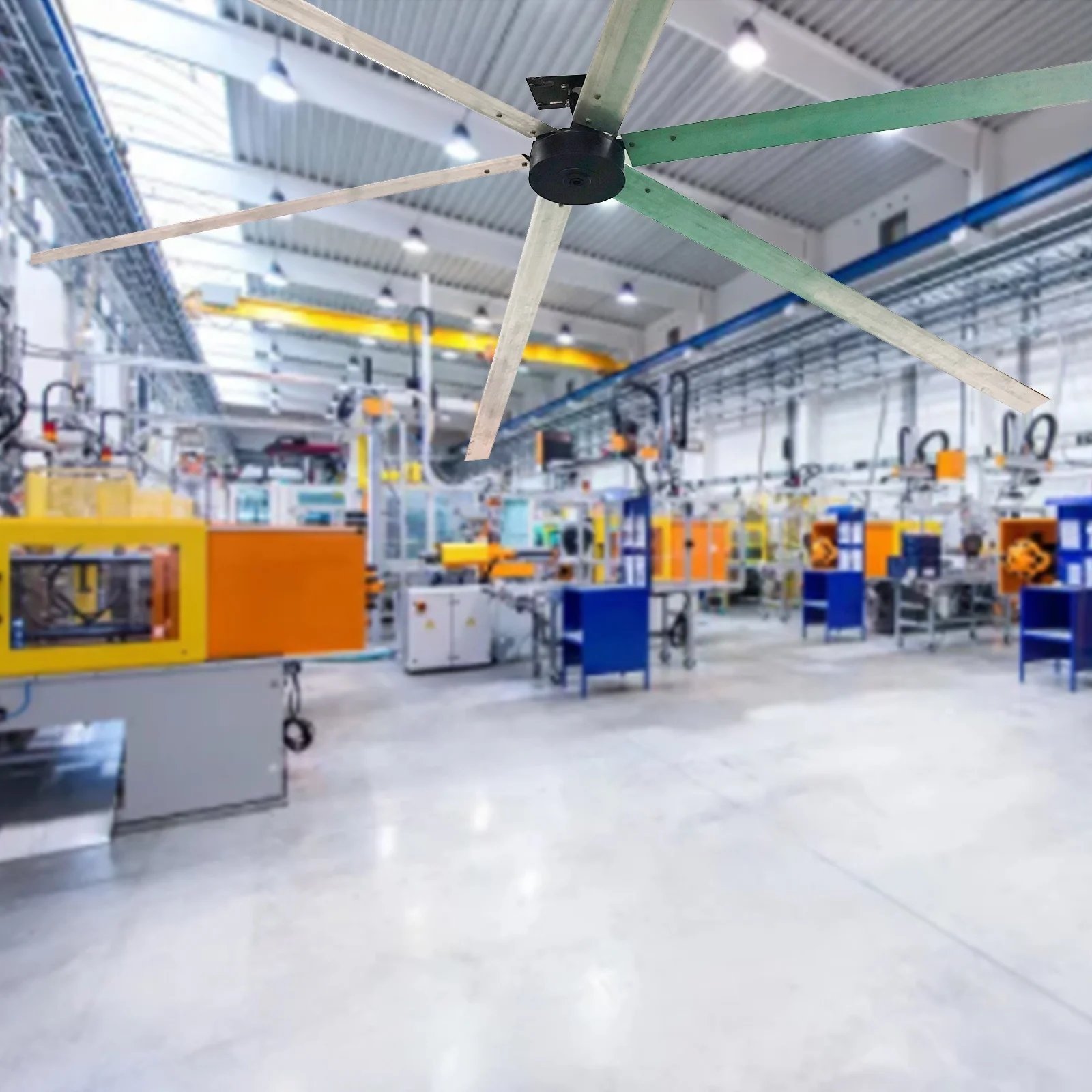 AMTHI Low Cost 5.5m 18 Feet 1.5KW PMSM Motor Large Industrial Ceiling Fan for Patio