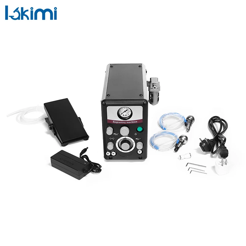 Jewelry Pneumatic Engraver 110V/220V Metal Engraving Tools 400-8000RPM with Double Head Handpiece LK-G01