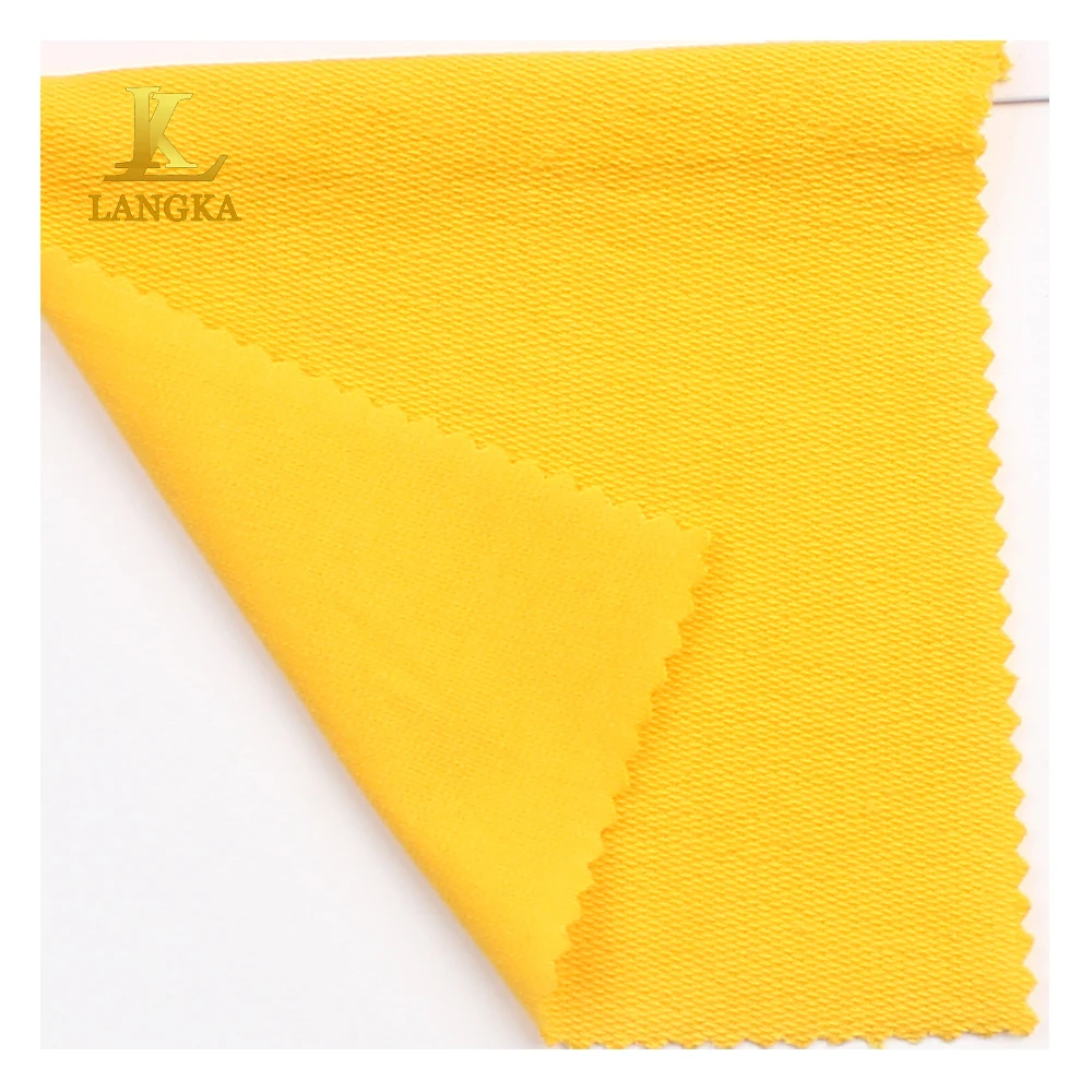 Langka 200/330/360/390gsm soft white solid color heavy french terry fleece towel fabric hoodies 100% cotton