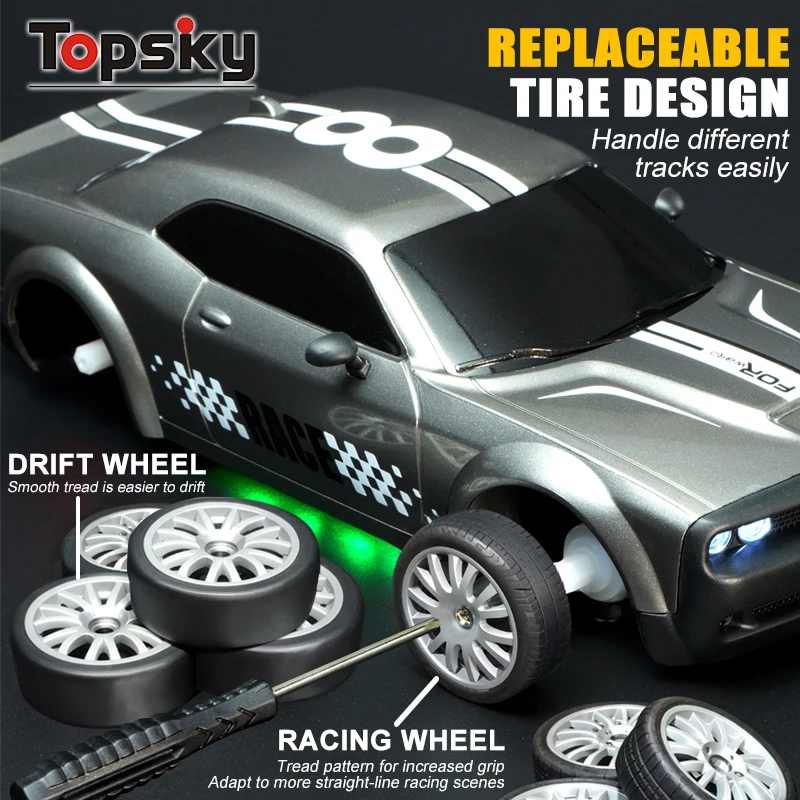 Electronic 1/20 Scale 4WD RC Drift Cars Toys High Speed Remote Control Drift Stunt Four Wheel Car with Lights Toys for Children