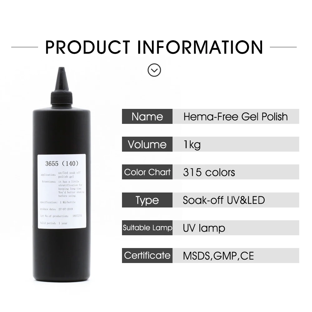 Wholesale Gellish Esmalte Em 1KG Hema Free Gel Polish Vernis Permanent Esmaltesmalt De Unas En Gel Gel UV
