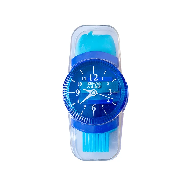 Cartoon Pencil Sharpener Watch Shape 3 In 1 Multi Function Pencil Sharpener Manual Planer Pencil Sharpener With Brush