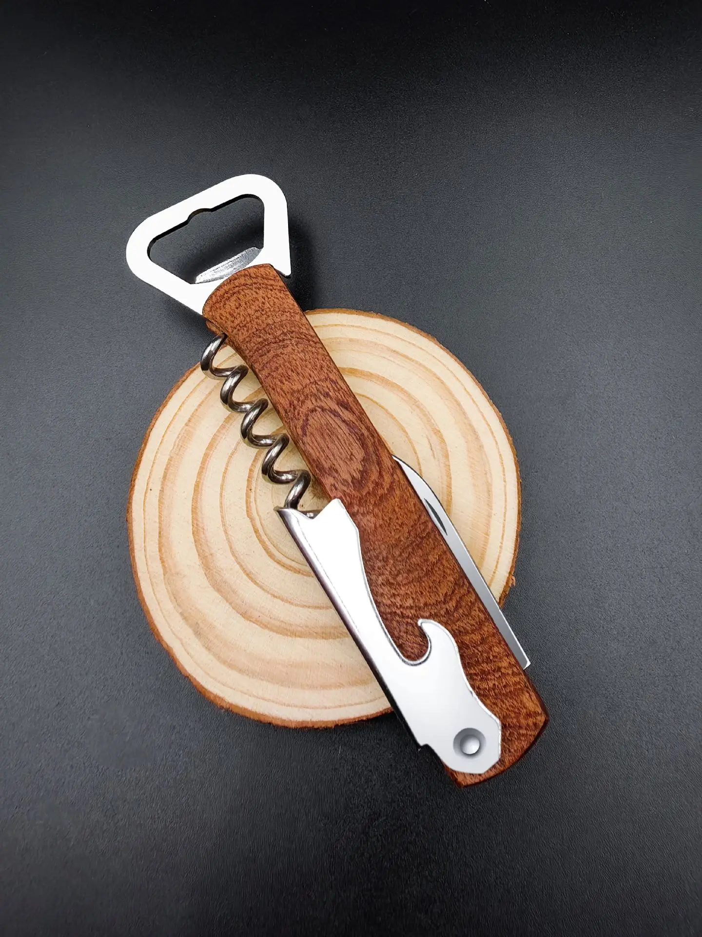 Syh1077 Custom Bulk Wooden Multifunction Wine Bottle Opener Beer Opener With Laser Engraving Logo