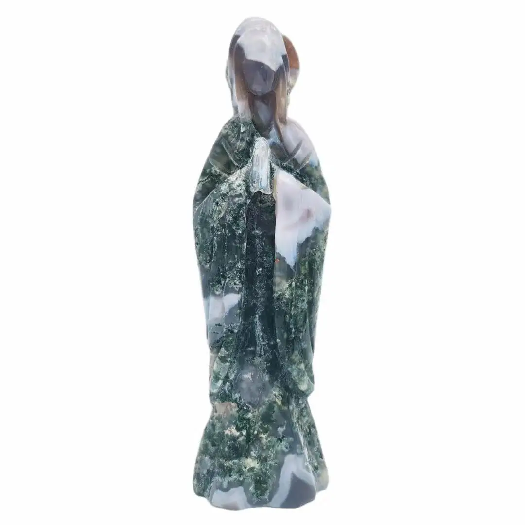 Hand Carved Colorful Mineral Quartz Crystal Green Aventurine Holy Mother Of Gad Crystal Crafts