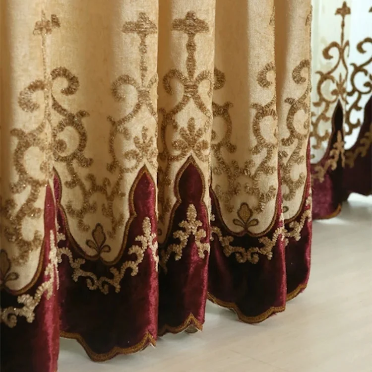 Outstanding Weave Blackout Technology Unique Hydrangea Polyester Translucent Tulle Bed Room Windows Hydrangea silk Blackout Cur