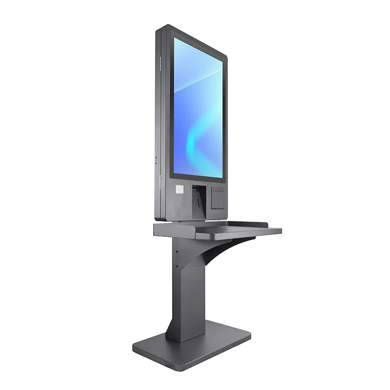 Factory Custom Metal Tray Self Service Touch Kiosk Machine Canteen Floor Standing Kiosk Payment Terminal