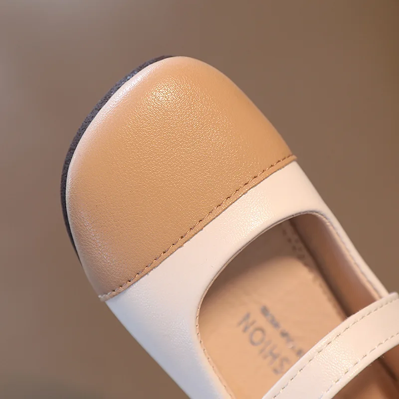 Осень 2021, корейский стиль, кожаные туфли для девочек, детская обувь на мягкой подошве, обувь принцессы для отдыха с квадратным носком для женщин и младенцев