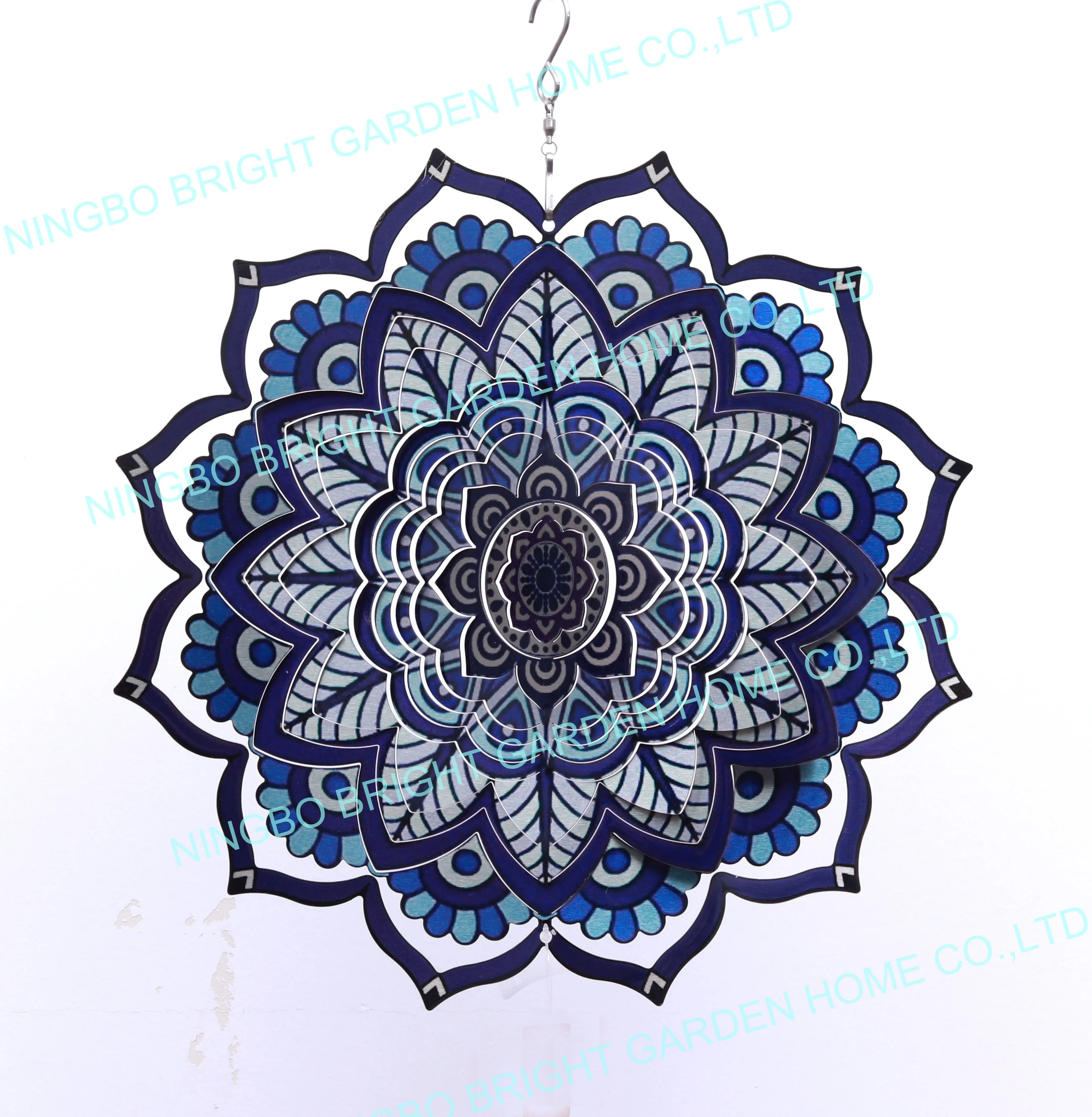 
Amazon Hotsale Mandala Stainless Steel Wind Spinner For Garden Decoration 