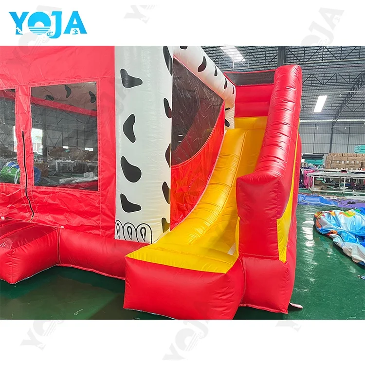Dalmatian dog inflatable bounce house for kids with slide 4.5X4.5X4M