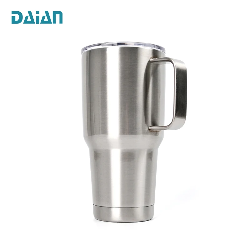 Custom Logo Outdoor 30oz 40oz Double Walled Travel Mugs with handle Stainless Steel Vacuum Insulated Travel Tumbler with Handle