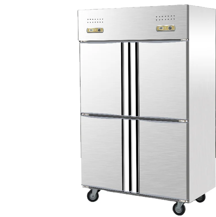 Four door vertical refrigerator thickened stainless steel commercial kitchen refrigeration equipment