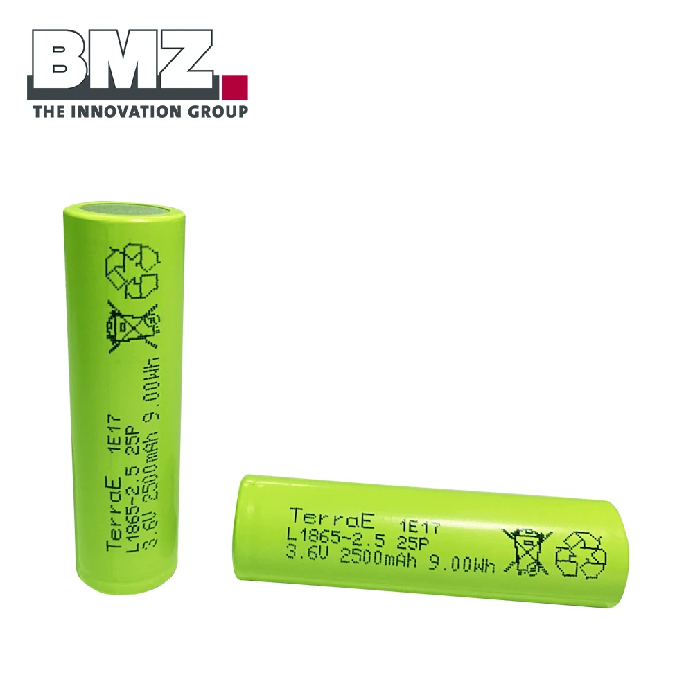 BMZ Custom Type 3.6V 3.7V 2500Mah 3000Mah 3400Mah 3500Mah Lithium Rechargeable Li Ion 18650 Battery Pack Cells Wholesale