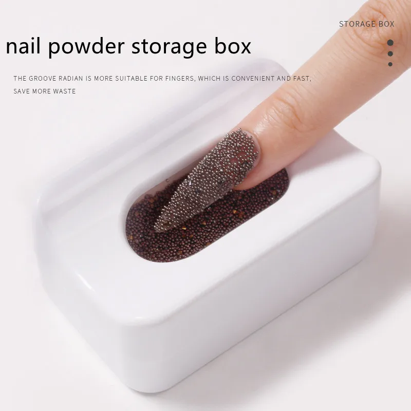 Nail Art Powder Recycling Container Sequins Storage Box Nail Art Dipping Powder Collection Portable Plastic Case Nail Art Tools