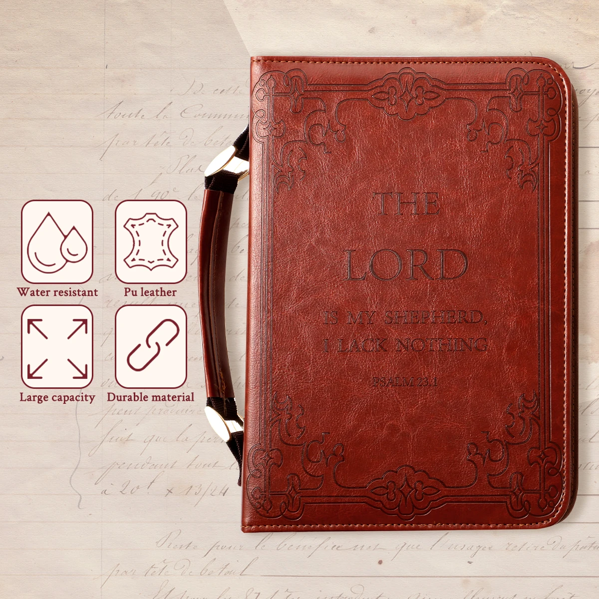 All-Custom bible cover case bags leather book cover bags portable tote bible cover holy bible books