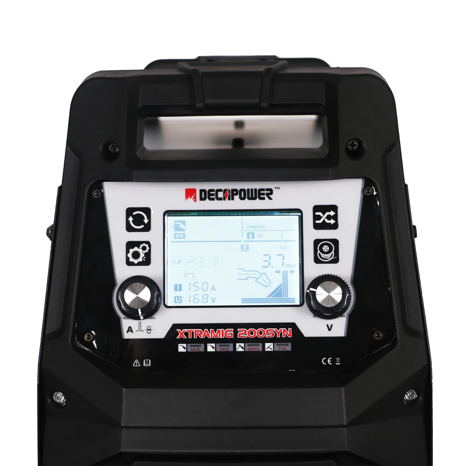 Decapower «Все-в-одном» 200A CO2 GASLESS поток алюминиевый MMA TIG MAG Сварочные аппараты с ЖК-дисплеем